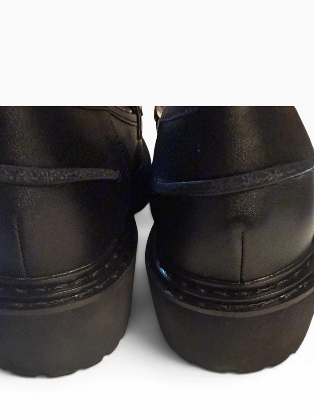 Linea Paola Black Studded Platform Leather Loafer Sz 9.5M